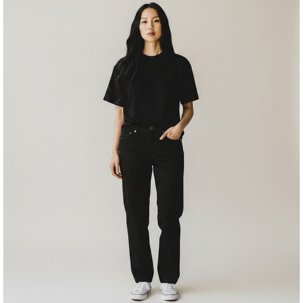 NYDJ Alina Legging Black Jeans Size 12P Petite Stretch Denim Straight 5-Pocket - Picture 3 of 10